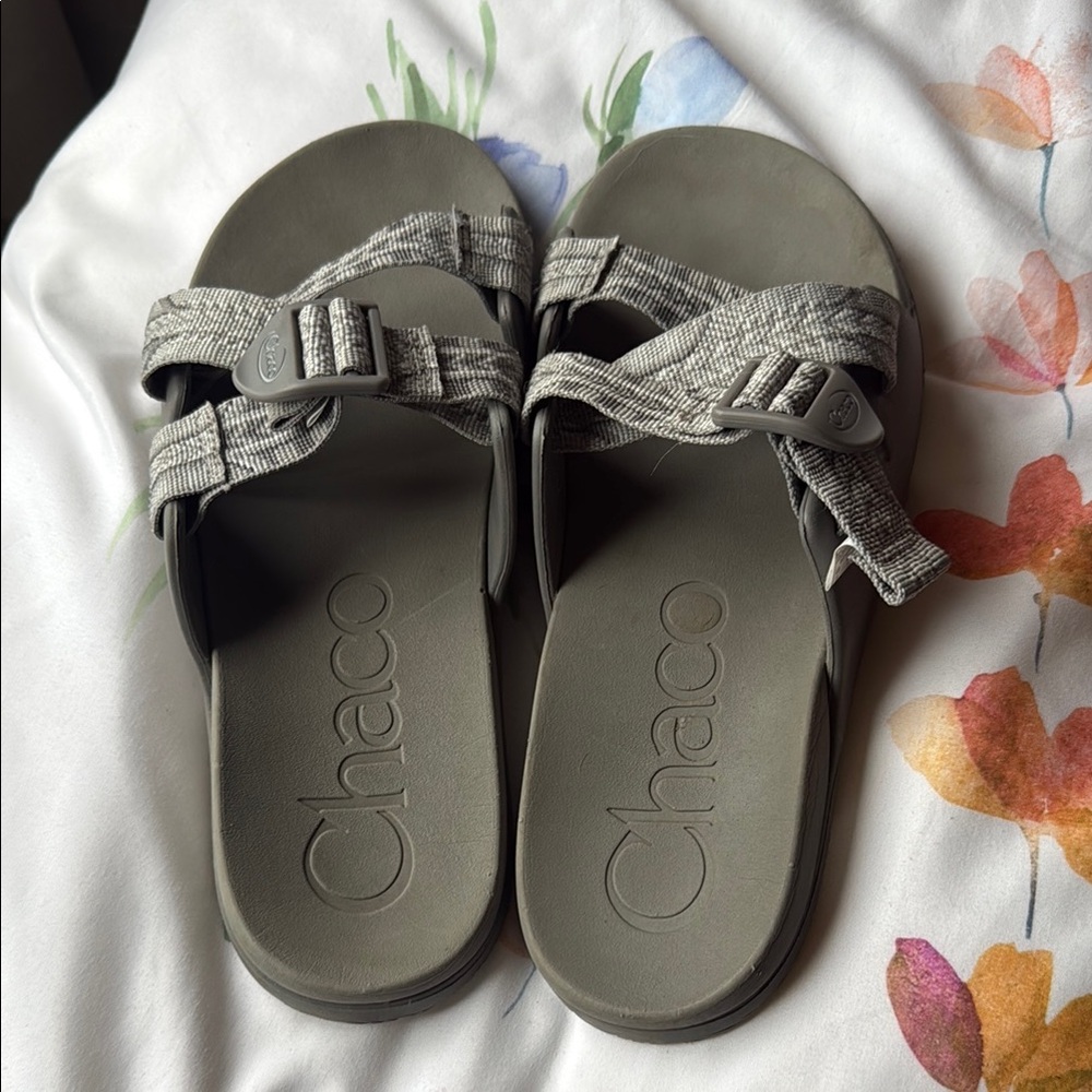 Chaco Gray Sandals with Adjustable Straps and Contoured Footbed